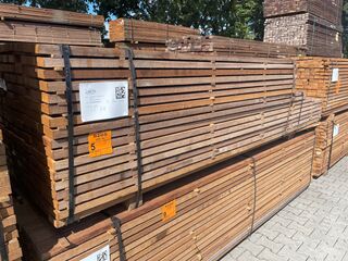 Ca. 204x Guyana Teak Planken Fijnbezaagd, 31x80mm, 91/215cm, 17/245cm,